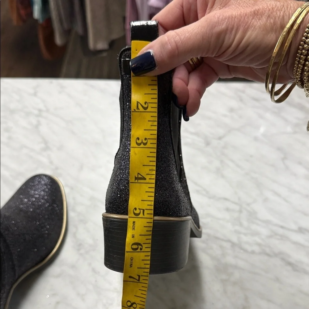 Kate Spade Navy Glitter Sedgewick Slip on Chelsea Rain Boot Size US10/11
